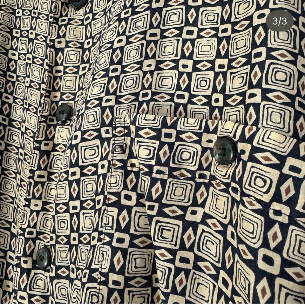 Vintage Silk Abstract Button Down Blouse Shirt VTG XL Summa Silky Oversized - Picture 5 of 11
